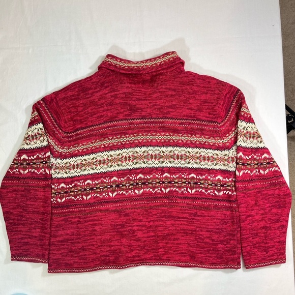 Tiara Fair Isle Knit Zip Cardigan Sweater XL - Vintage Y2K - Picture 5 of 10